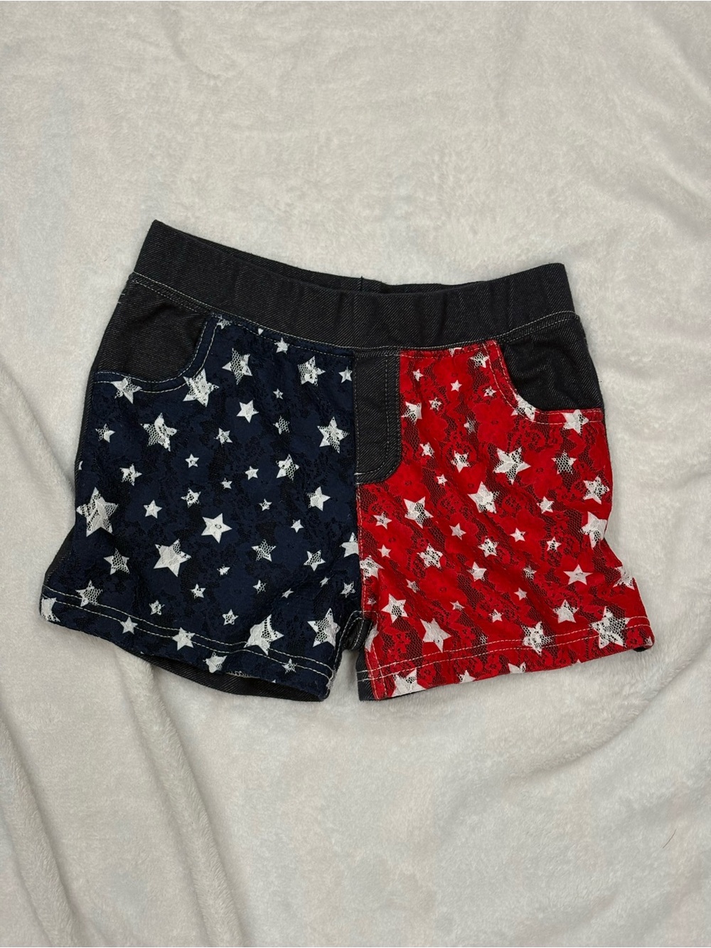 Kids Star-Print Shorts - Red & Navy